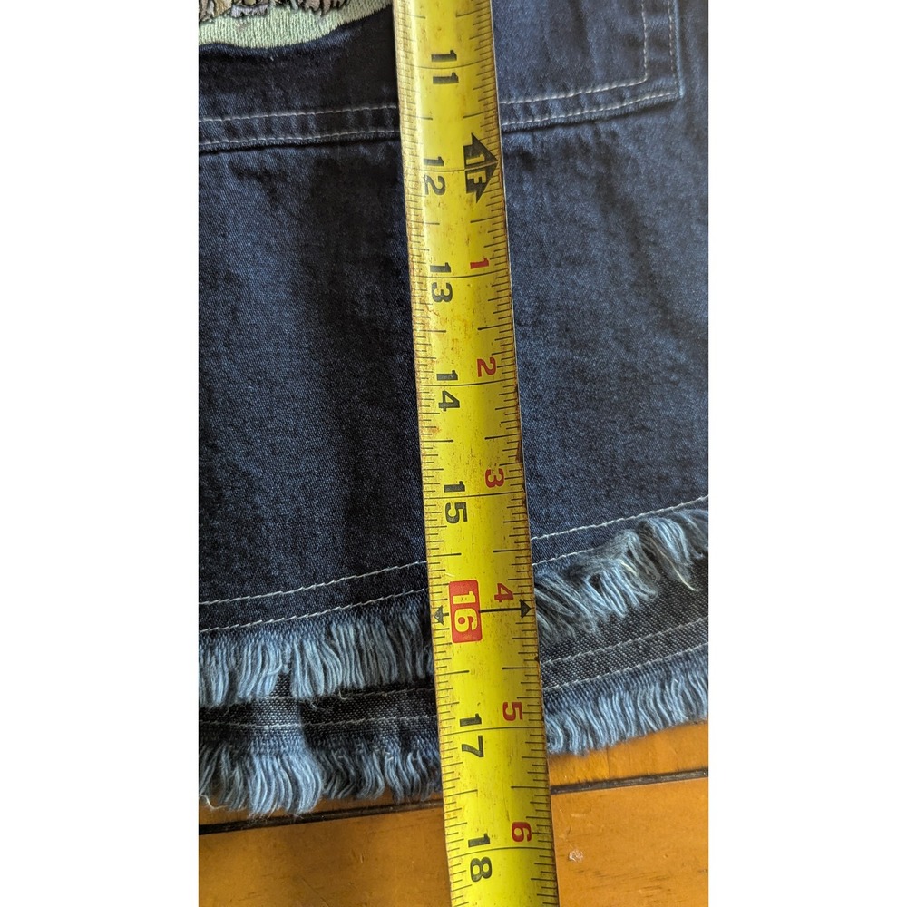 Precious‎ Moments Vintage 2002 Denim Overall Dress 18M Dark Wash Frayed Hem Bib - Picture 6 of 7